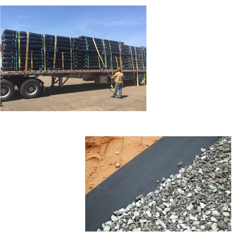Geotextile layer between gravel and sandy ground
